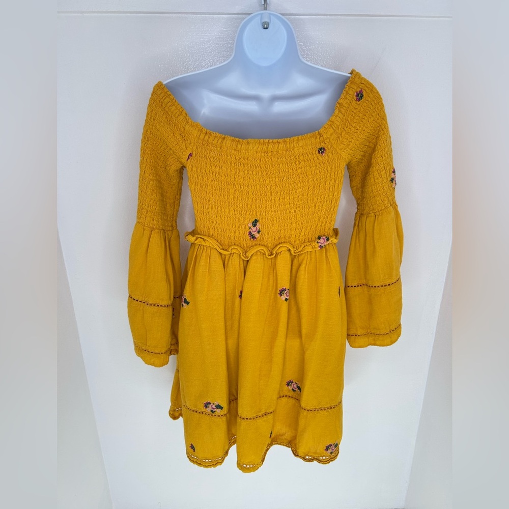 Free People Counting Daises Bell Sleeve Mini Dress Small‎ Boho Hippie Festival - Picture 10 of 16